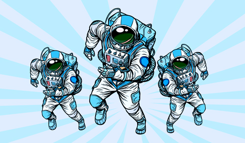 illustration of a team of astronauts